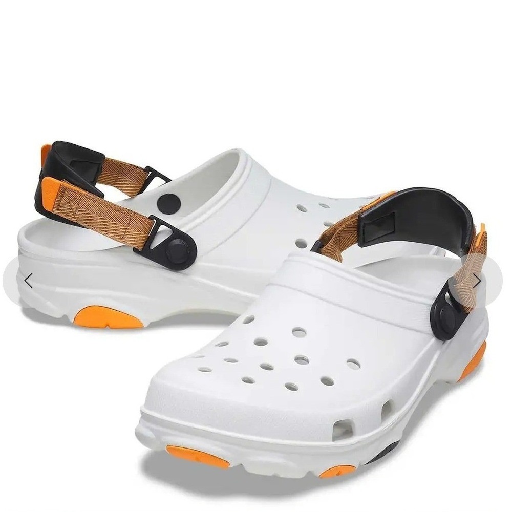 Crocs Classic All Terrain Clog White Orange Black 206340-94S Mens 6 NEW